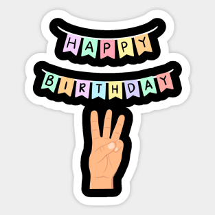 3 three birthday Sticker